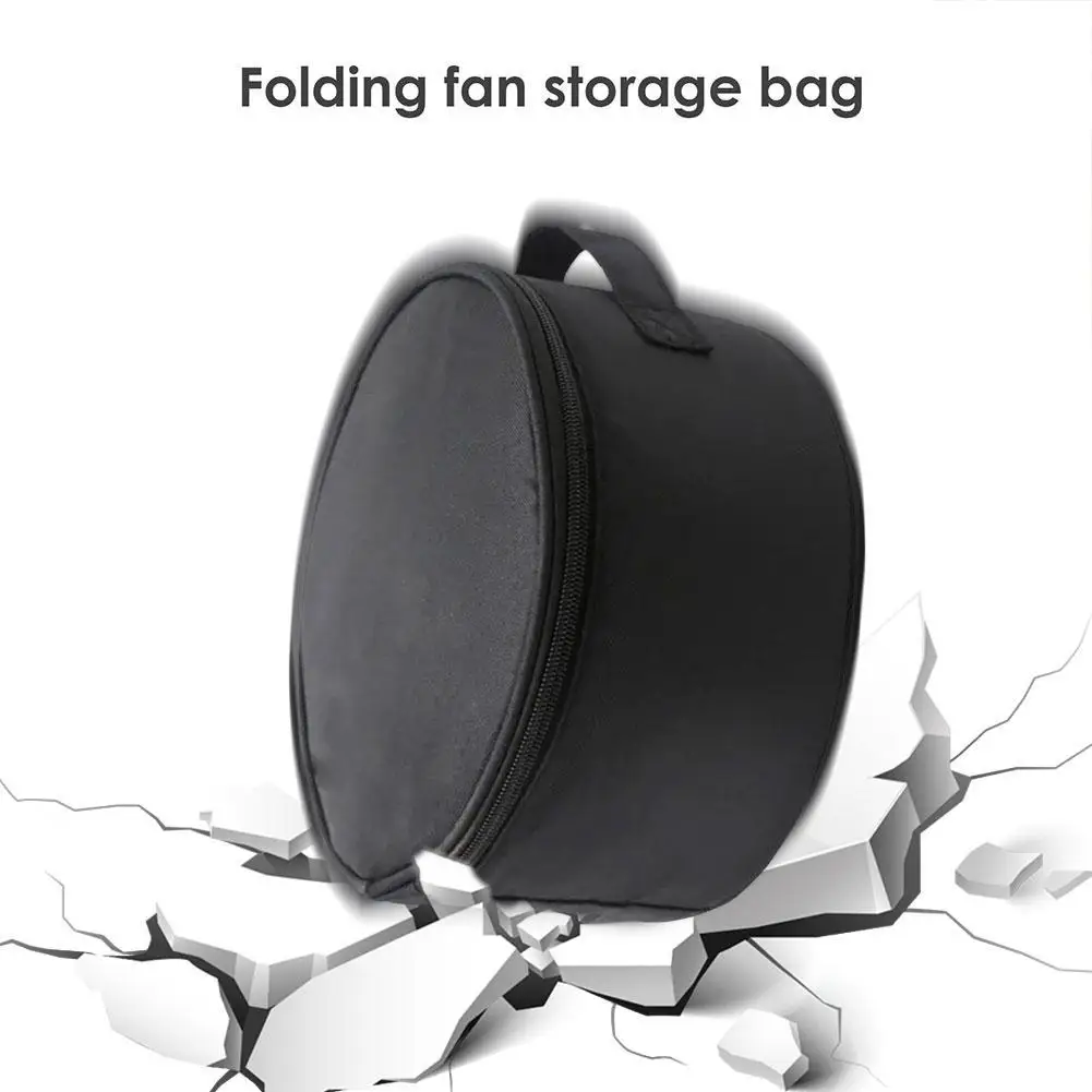 Folding Fan Storage Bag Circular Fan Handbag Large Capacity Waterproof Travel Portable Telescopic Fan Organizer 32.5*15.5cm