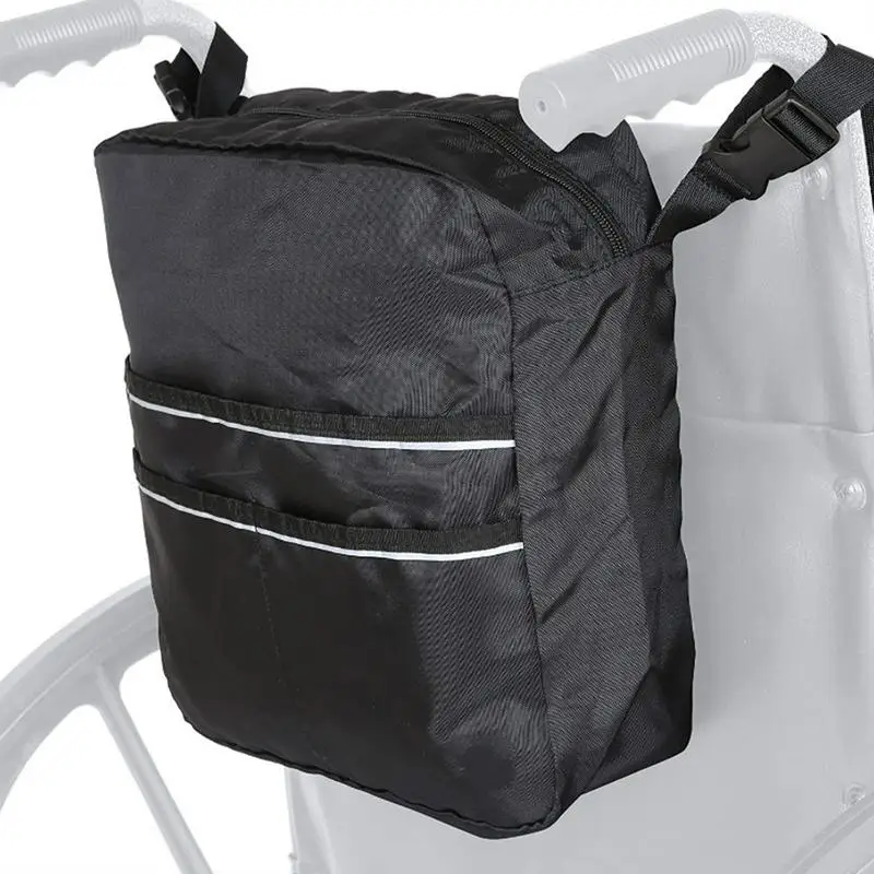 Wheelchair Storage Bag Large Capacity Walker Storage Pouch Waterproof Wheelchair Pouch With Secure Reflective Strip For travel