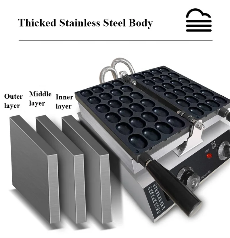 New Sponge Cake Baker Commercial Oval Waffleballs Baby Castella Cake Making Machine Electric or Gas Model