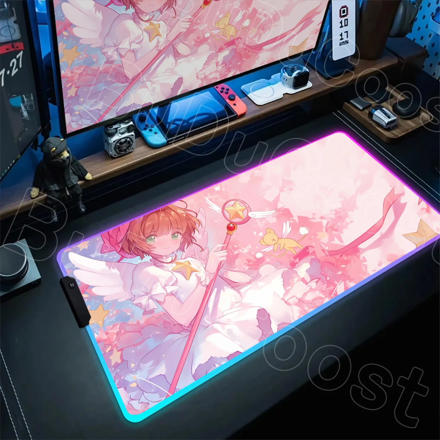 

Anime Cardcaptor Sakura RGB Pink Mouse Pad Large Size HD Kawaii Sakura Kinomoto Game Office Desk Mat Cute Mousepad Gift for Girl