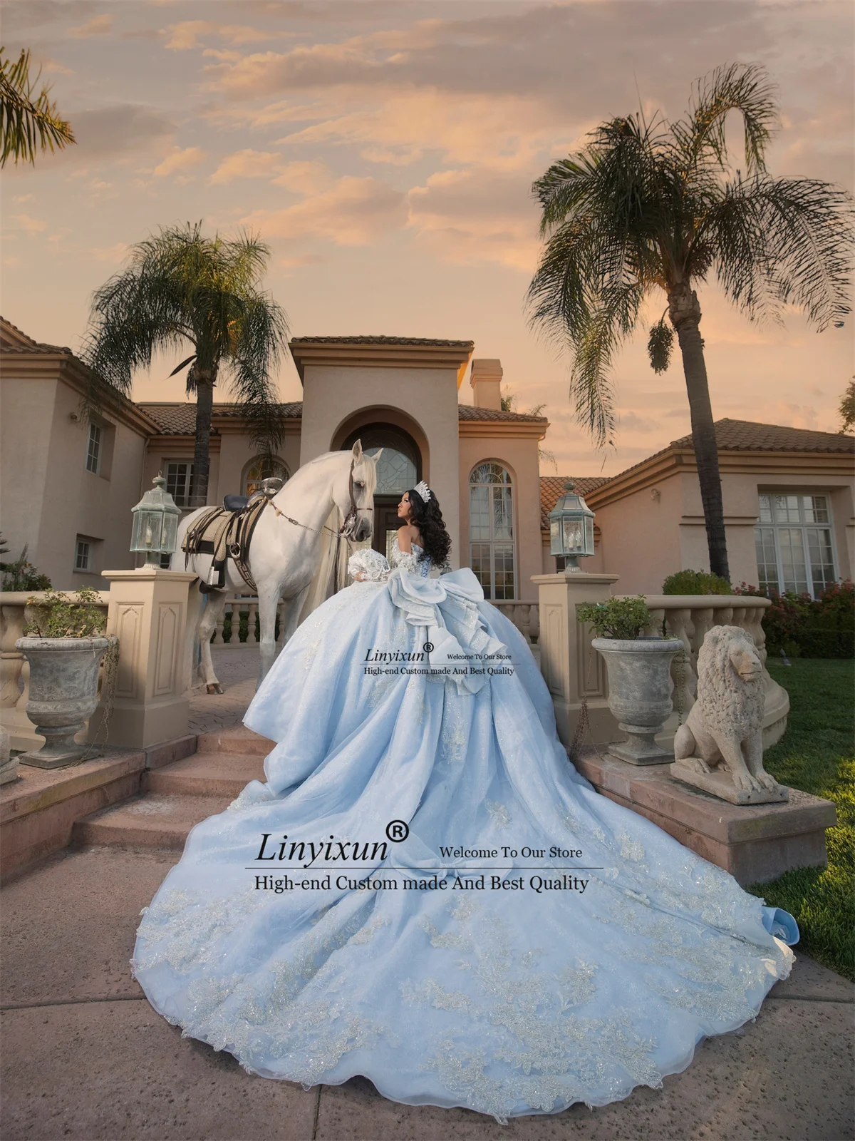 Mexican Ball Gown Quinceanera Dresses Customized Appliques Lace Sweet 16 Gown With Bow Birthday Off Shoulder Vestidos de XV anos