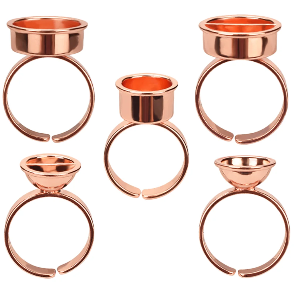 5 Pcs Tattooing Ink Cups Rings Small Pigment Eyelash Glue Stainless Steel Holder for Extensions