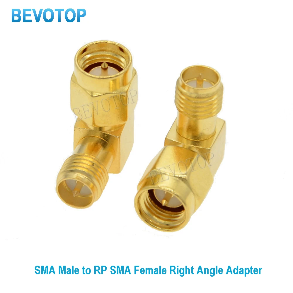 

100PCS SMA Male Plug To RP-SMA Female Jack Right Angle For WiFi Antenna Raido Antenna SMA to SMA RF Coaxial Adapter Wholesale