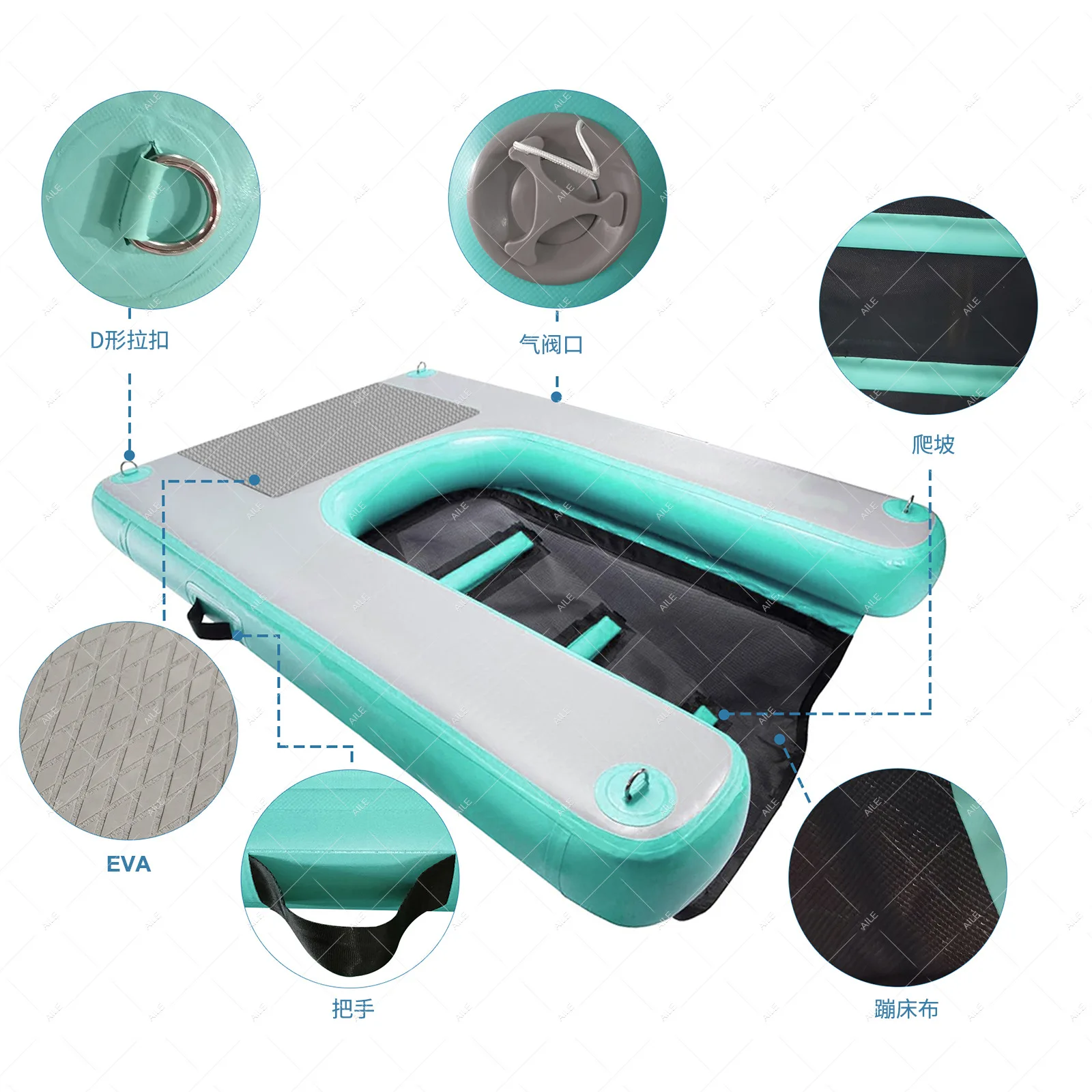 수영장 보트 부두용 팽창식 개 물 램프, 플로팅 램프 사다리