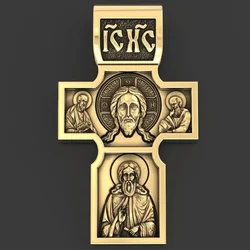 8g 3D Cross With The Savior And St George The Victorious Pendant Real Customized 925 Solid Sterling Silver Pendant