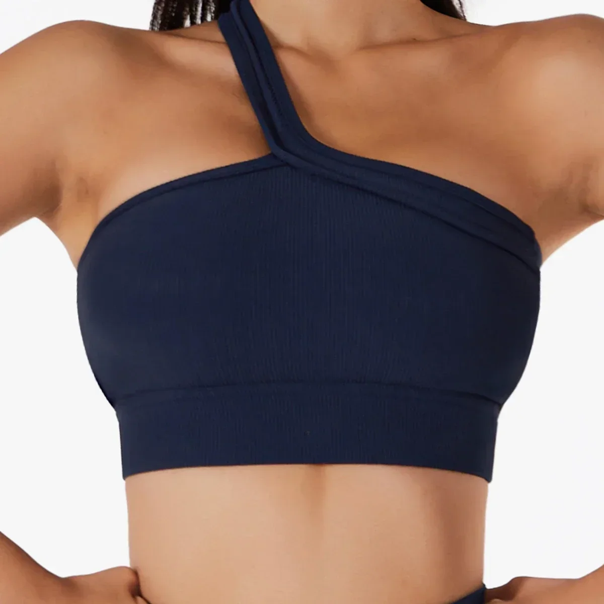 Al Sportswear Yoga Sport Bras Women One Shoulder Bra Sports Underwear Wear High Strength Support Women Bra No Wire Crop Top