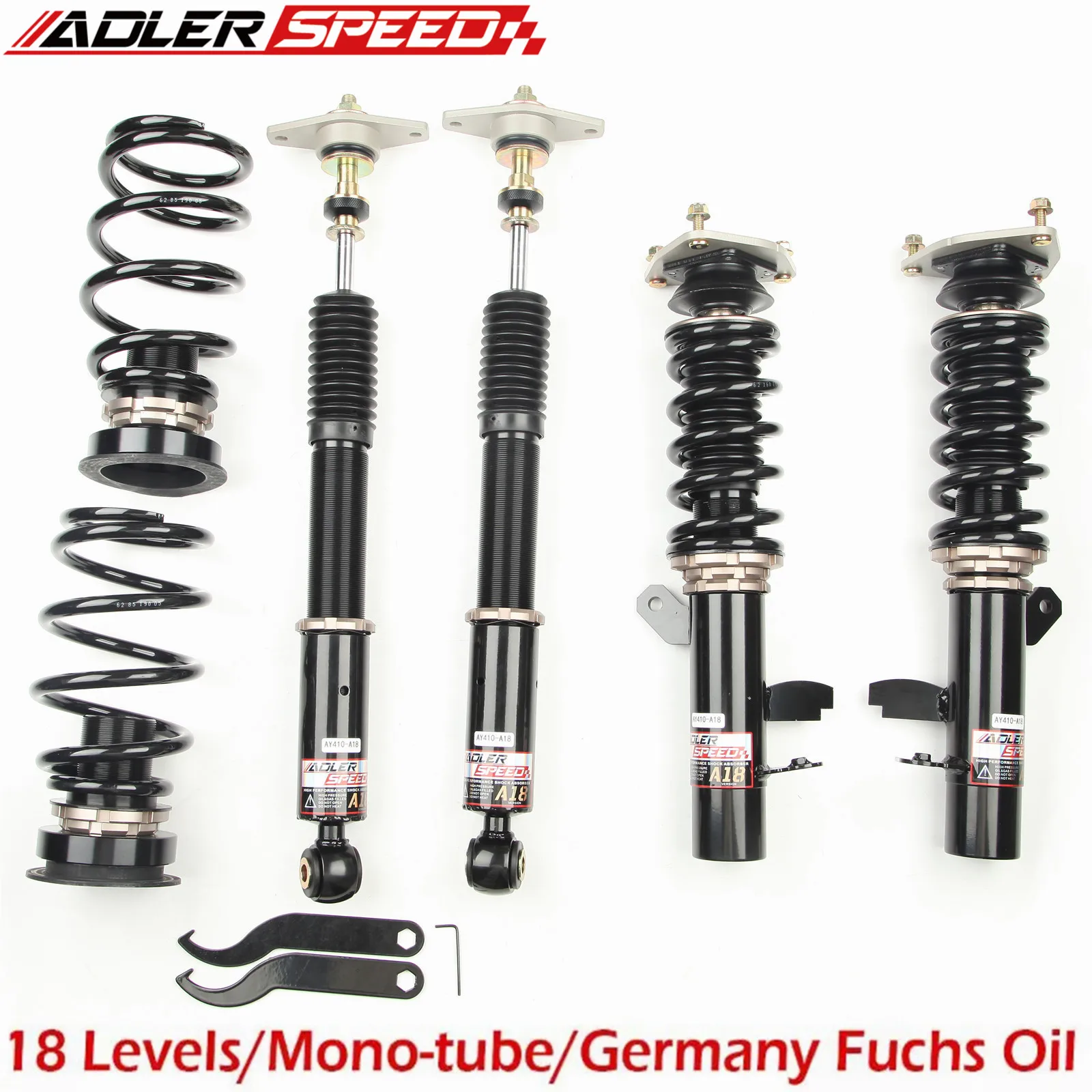 

ADLERSPEED 18 Way Adjustable Damper Coilovers Struts Lowering Kit For Ford Focus FWD (P3) 2012-18