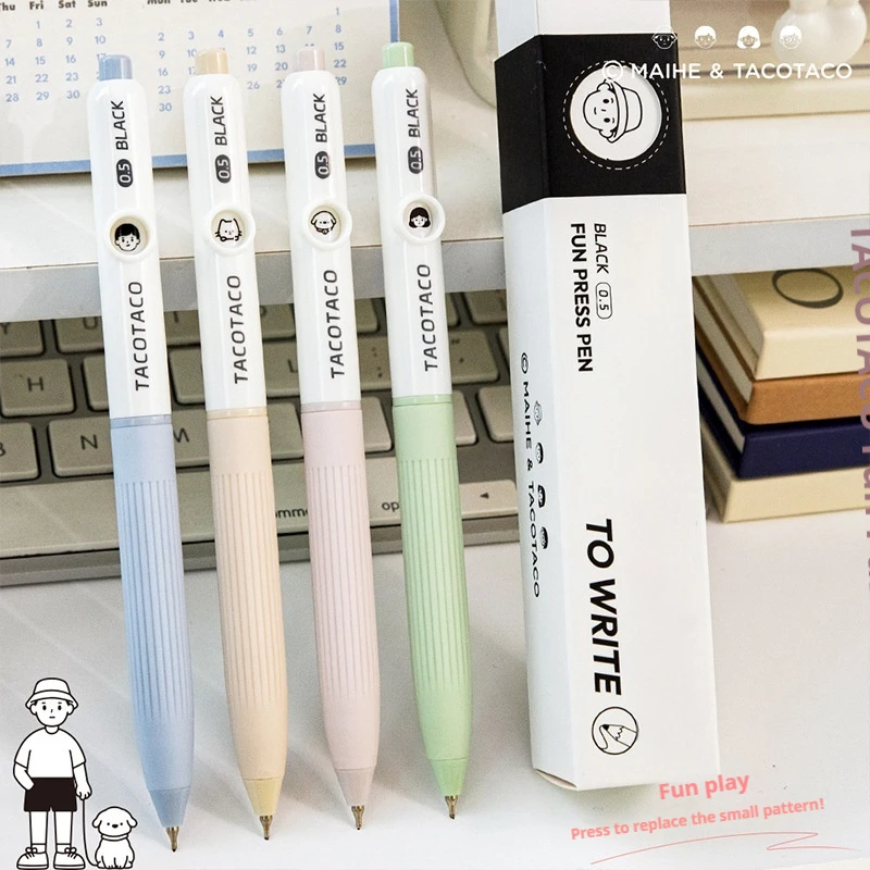 السلس الوجه المبتسم الإبداعية الطازجة الحبر الأسود هلام القلم طالب استخدام انقر سؤال بالفرشاة قلم محايد اللون مكتب اللوازم المدرسية