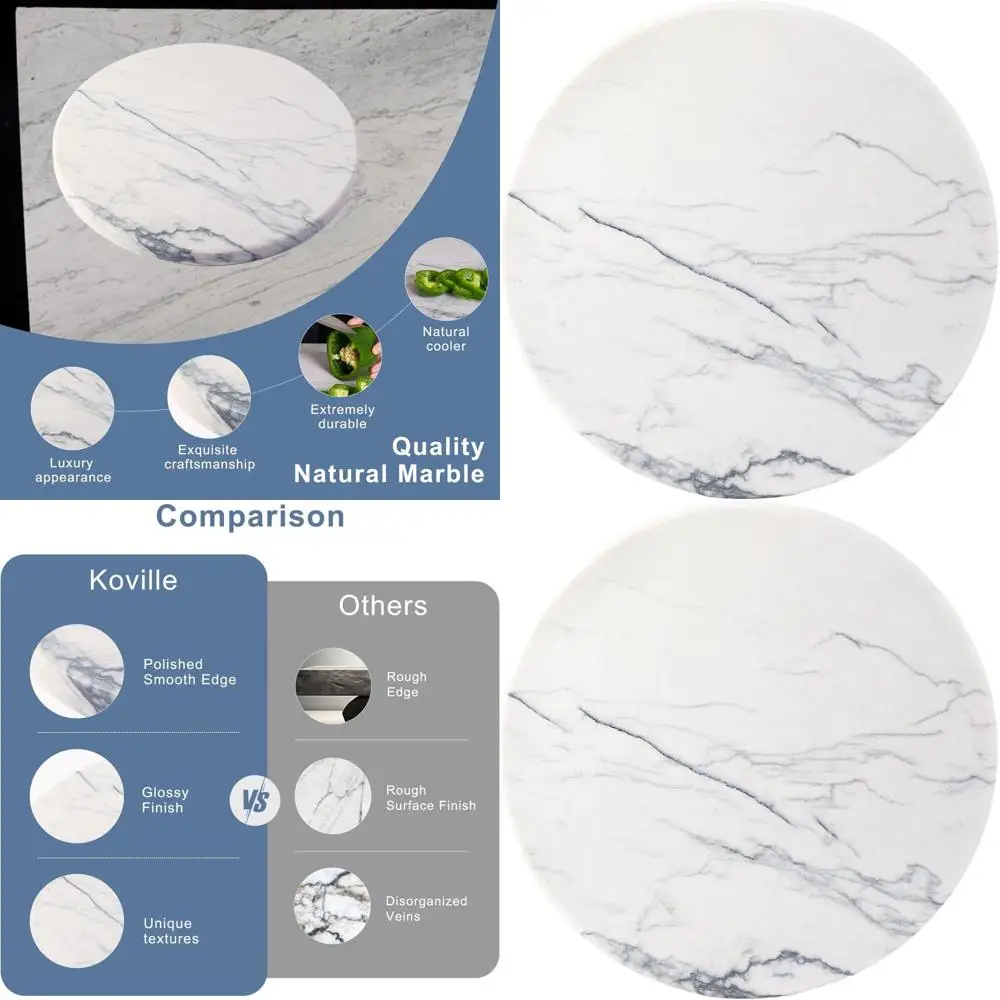 

Большая круглая белая мраморная доска для сыра и мясных закусок, поднос для кухонной столешницы или декоративный каменный поднос