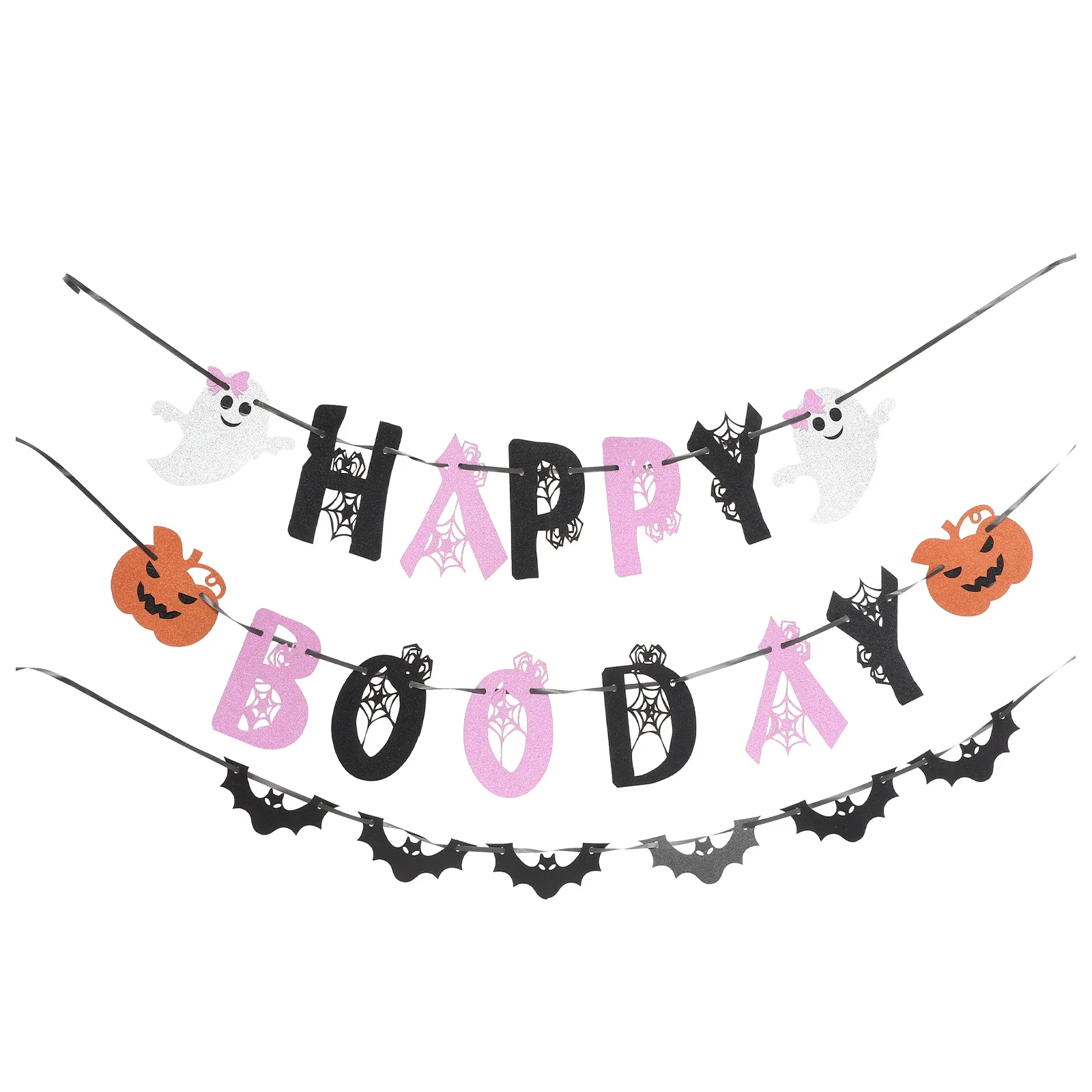 

1 Set Halloween Decorative Banner Bat Design Letter Flags For Party Home Outdoor Indoor Haunted House Carnival Festival Hanging