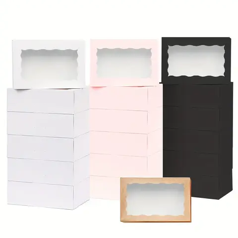 10/20/50pcs paper gift box with display window, suitable for wedding, birthday, holiday mother's day and other occasions