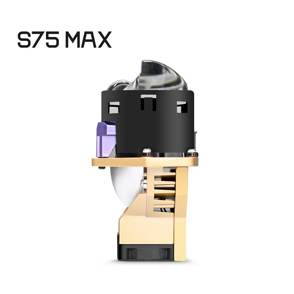 New S75 Square Bi LED Projector Headlight with Halo Ring, Triple Laser Direct Beam, 180W High Power Car LED Dual Beam Lens