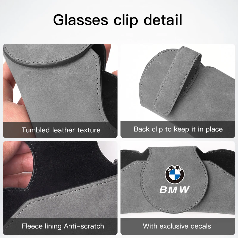 Car Sun Visor suede Glasses Storage Box Sunglasses Holder For BMW F25 F26 F15 F16 E90 E91 E92 E60 E84 G32 G30 G20 G05 G07 G02