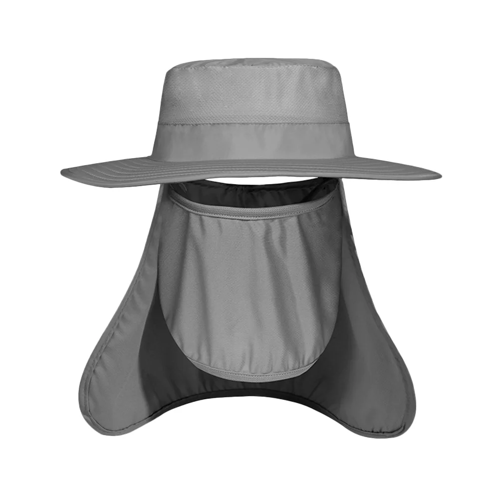 

Wide Brim Fishing Hats Shade Hats For Men Men Sun Hat With Face Cover Hat UV Protection Outdoor Hiking Adjustable