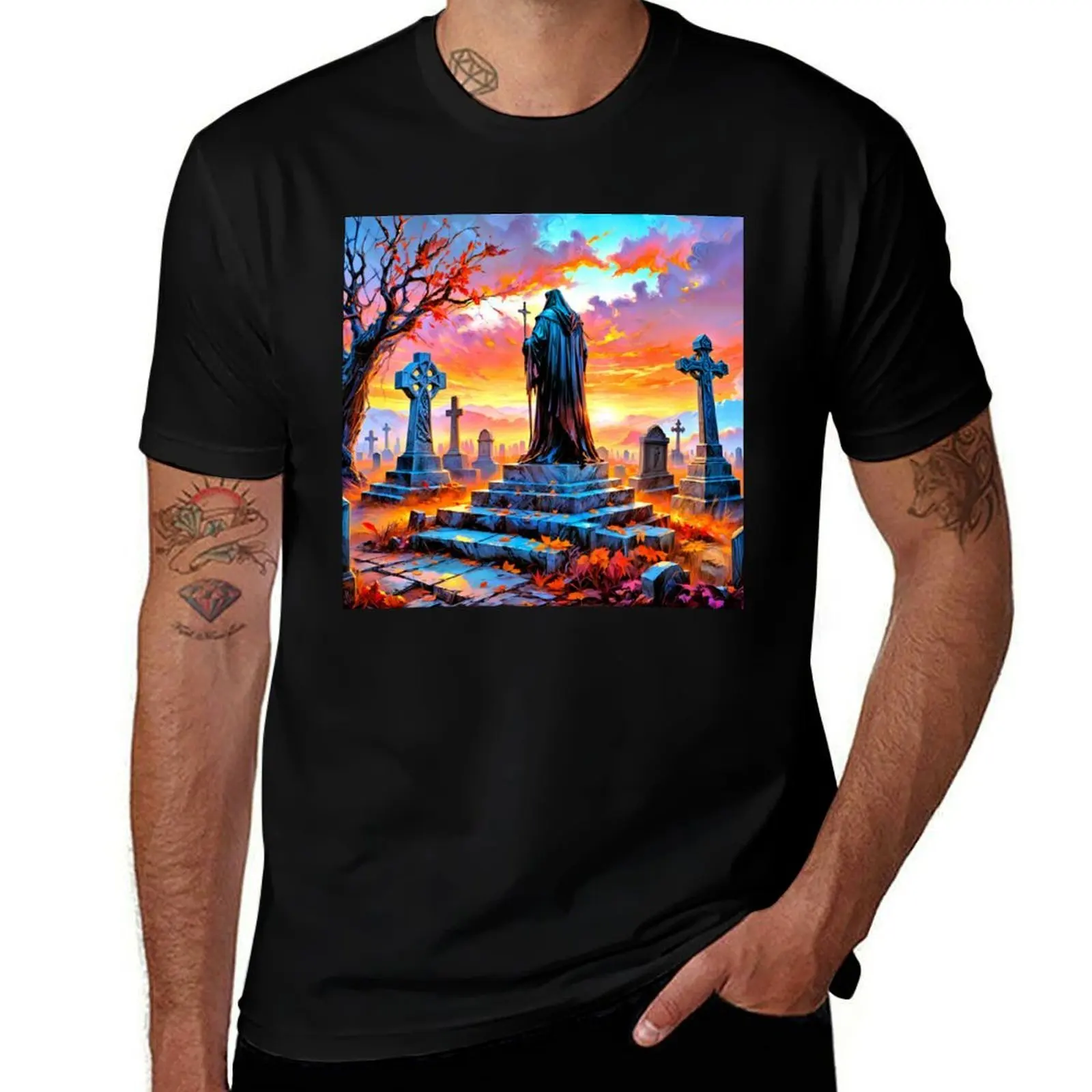 

Autumn Gothic Graveyard T-Shirt custom shirt luxury t-shirt boys whites vintage t shirts mens graphic t-shirts funny