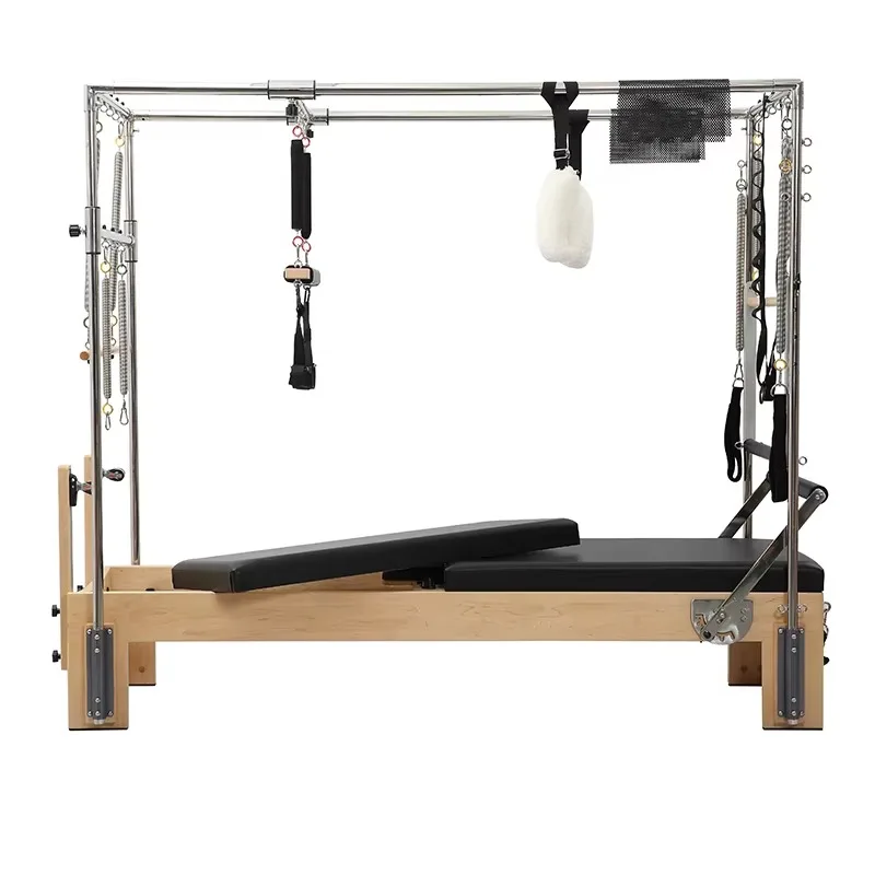 YTYIN Custom Color 3-in-1 Pilates Reformer | Full Trapeze & Twin Mat Maple Wood Studio Machine