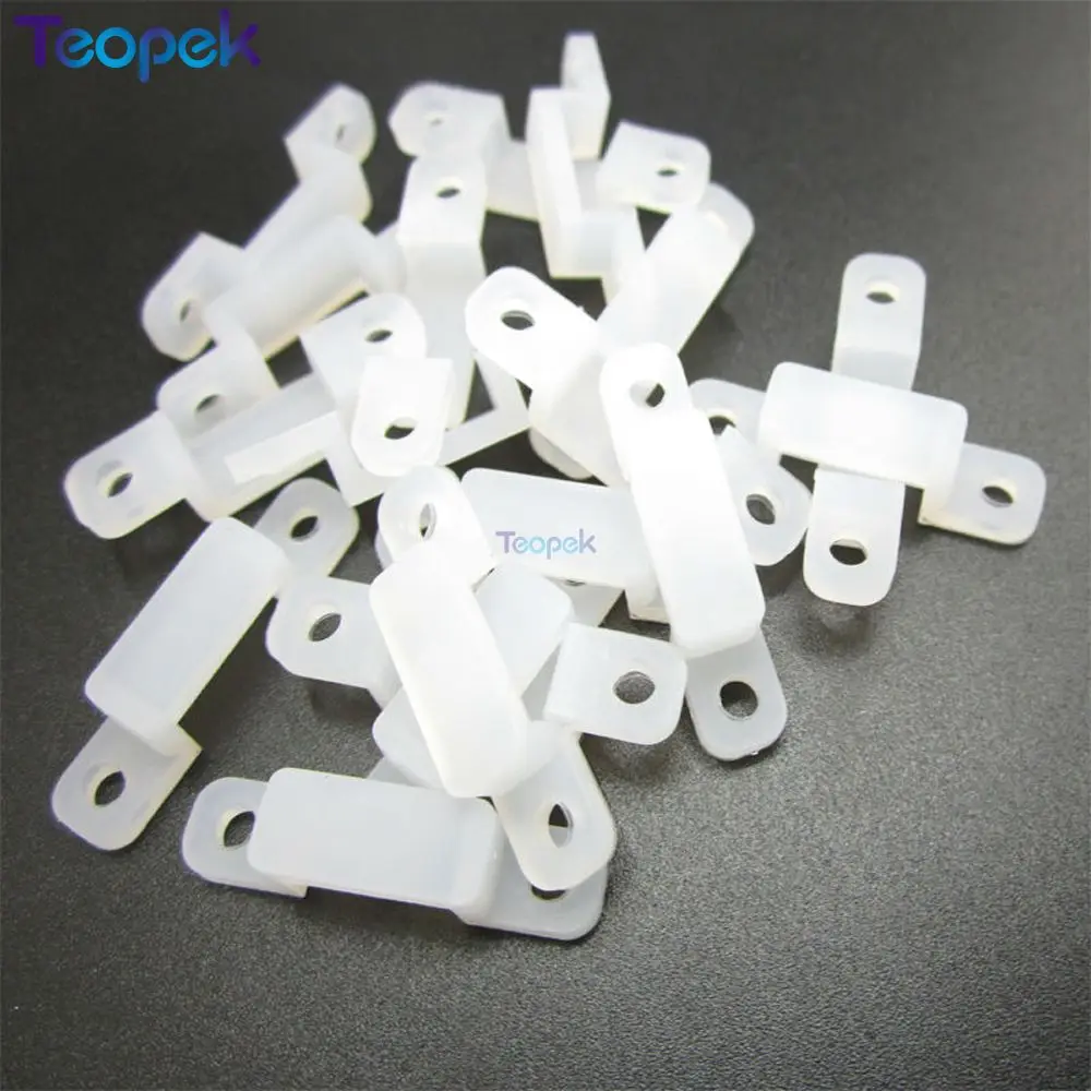 100pcs/lot 8mm 10mm 12mm 15mm Silicon Clip for Fixing IP67 IP68 Tube LED Strip strip light