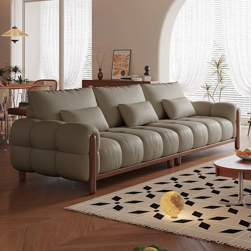 

db-French Retro Sofa, Piano Key, Living Room, National Supplement Cream Style, 2026 American Fabric Sofa@