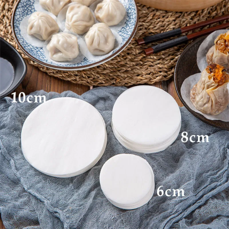 500 Pcs/lot Round 6-15cm Steamed Bun Papers Non-stick Household Snack Bread Cake Steamer Oil Paper Pads