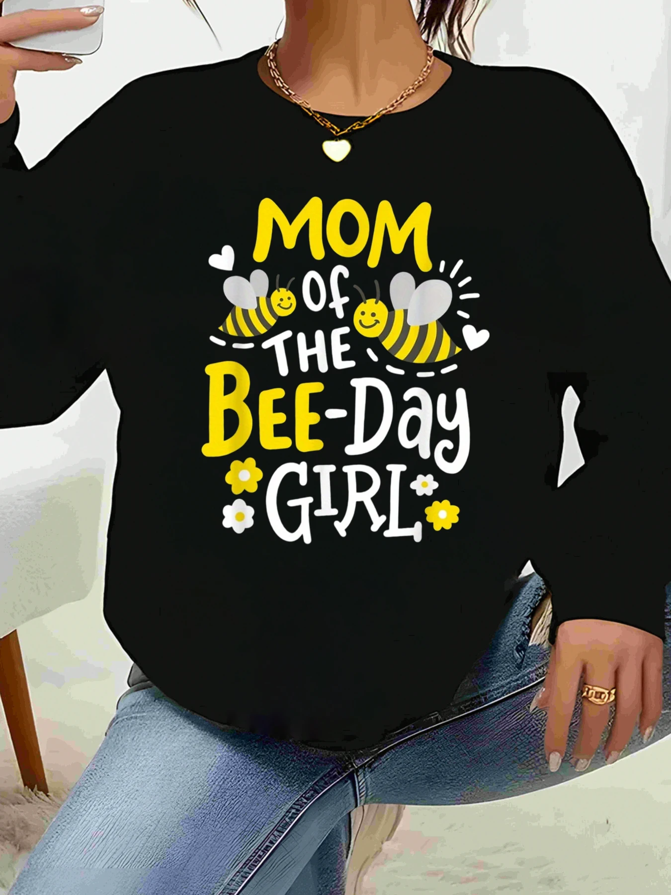 

Футболка с длинными рукавами и принтом для девочек на День матери, повседневная одежда для женщин