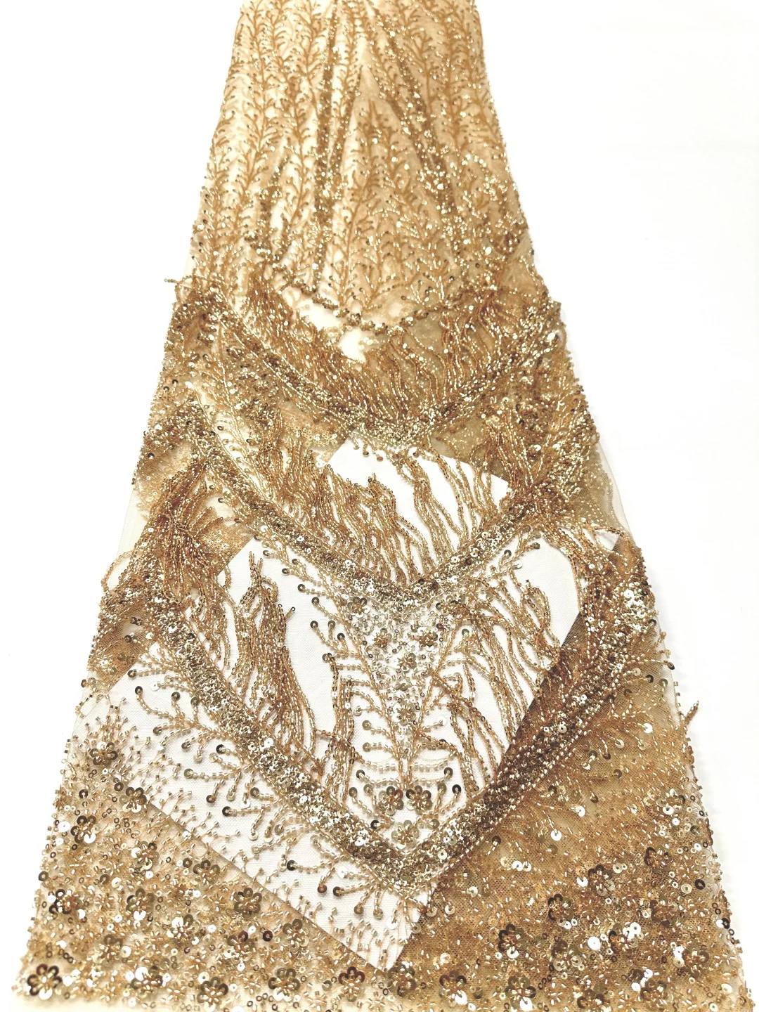 

New, Beaded Tube with Beads Sequins embroidery French Tulle Net/Sequined African Nigeria Fabric Evening Dresses ,Weddings, Party