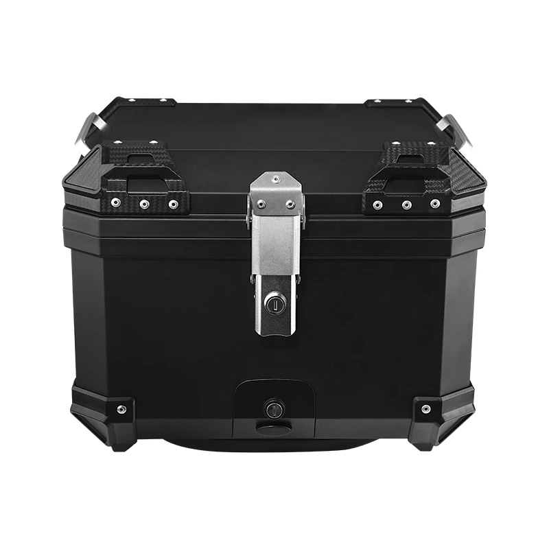 

Black 45L Motorcycle Key Lock Tool Box Top Case Tail Box Luggage Trunk Bracket for Adventure Motorcycle Rear Box ABS Storage Box