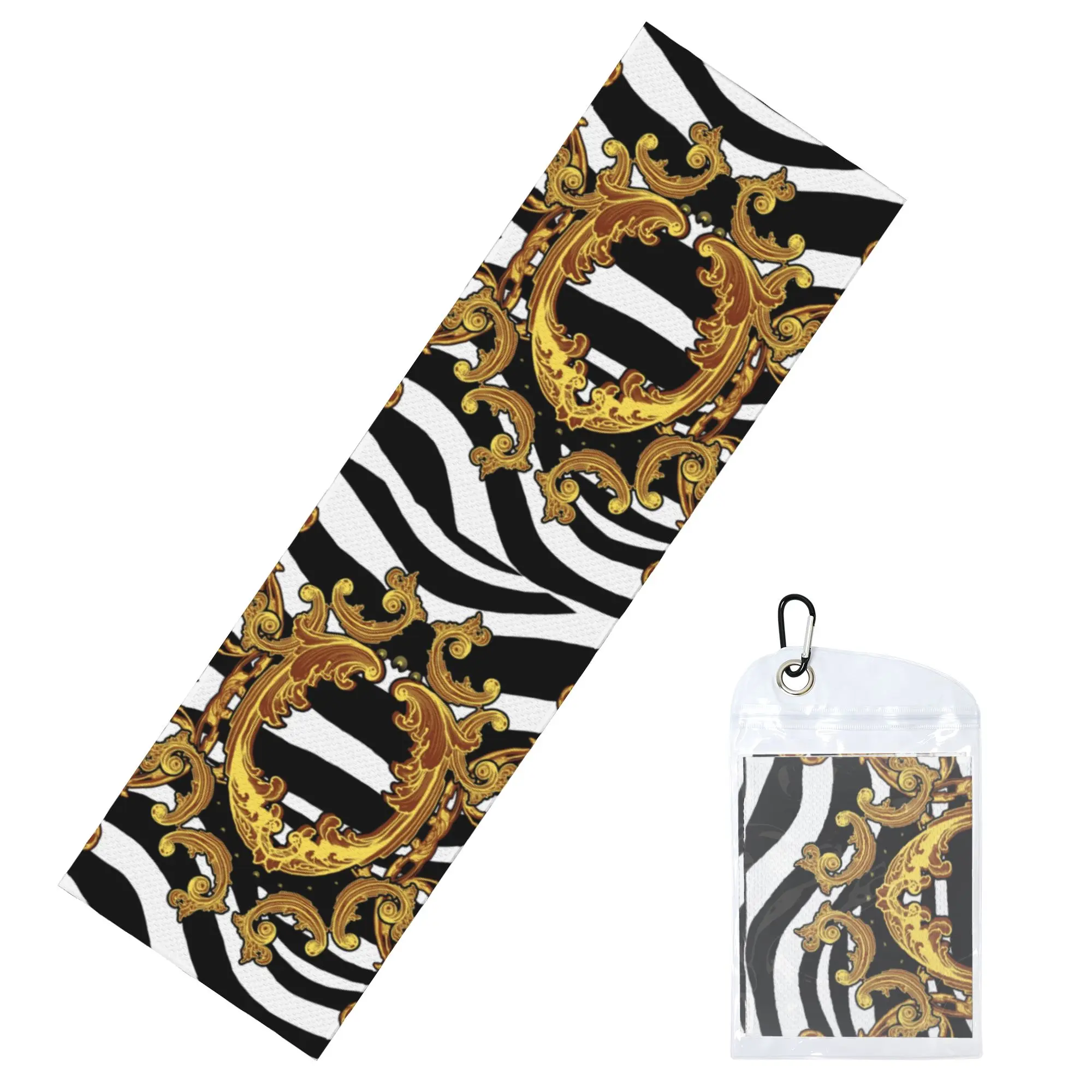 Baroque Black Towel Quick Dry Geometric Patterns Super Soft For Training Towels
