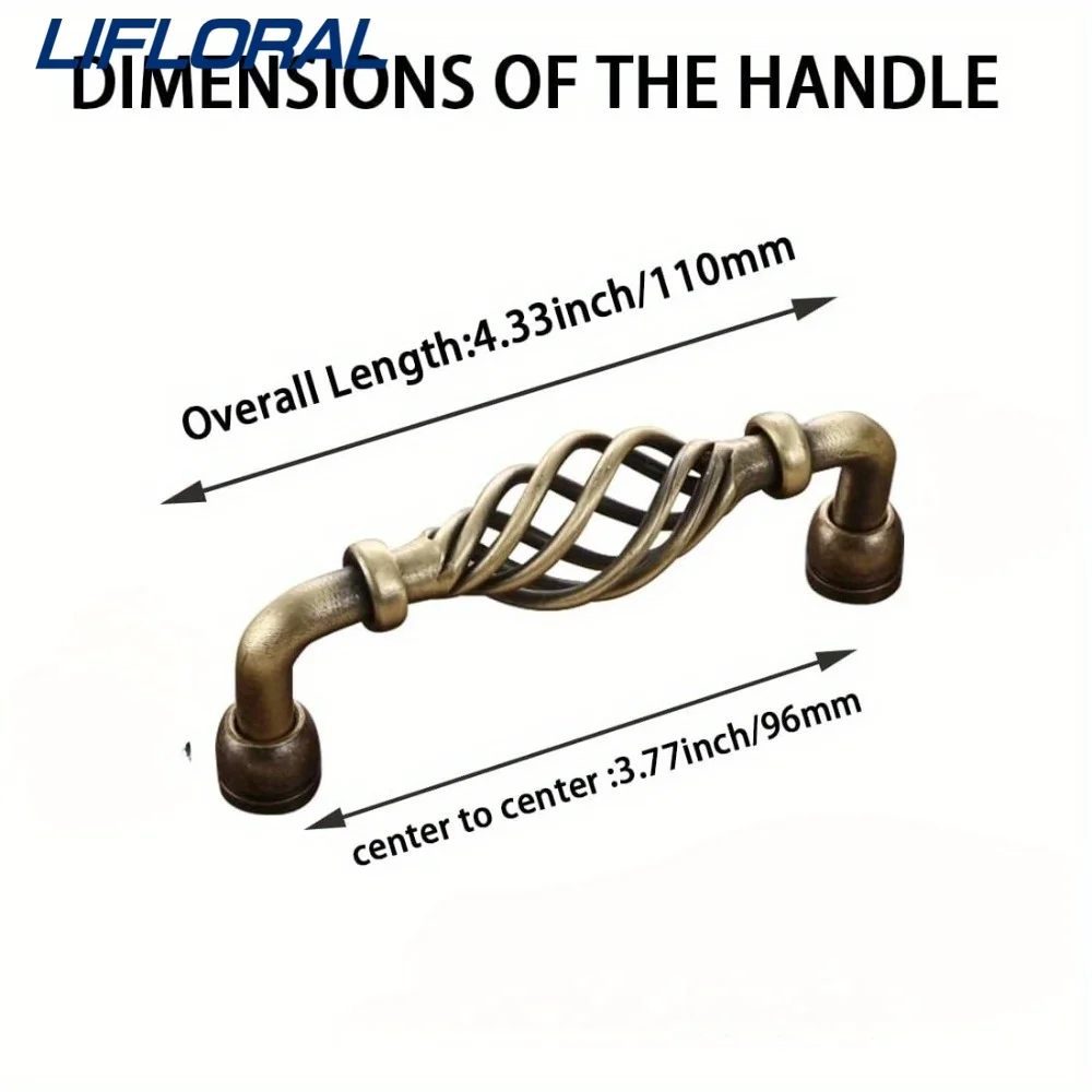 4 قطعة قفص العصافير خزانة تسحب المطبخ دولاب مقابض الرجعية مقابض للخزانة خمر النحاس مقبض كابينة درج الأجهزة #5