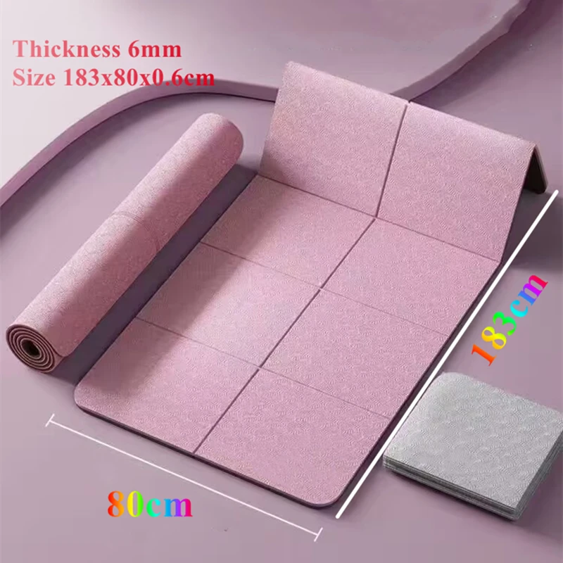 

Eco-Friendly183x80x0.6cm Yoga Mat Double-Sided Foldable Non-Slip Travel Fitness Exercise Mat for Pilates and Floor Workouts