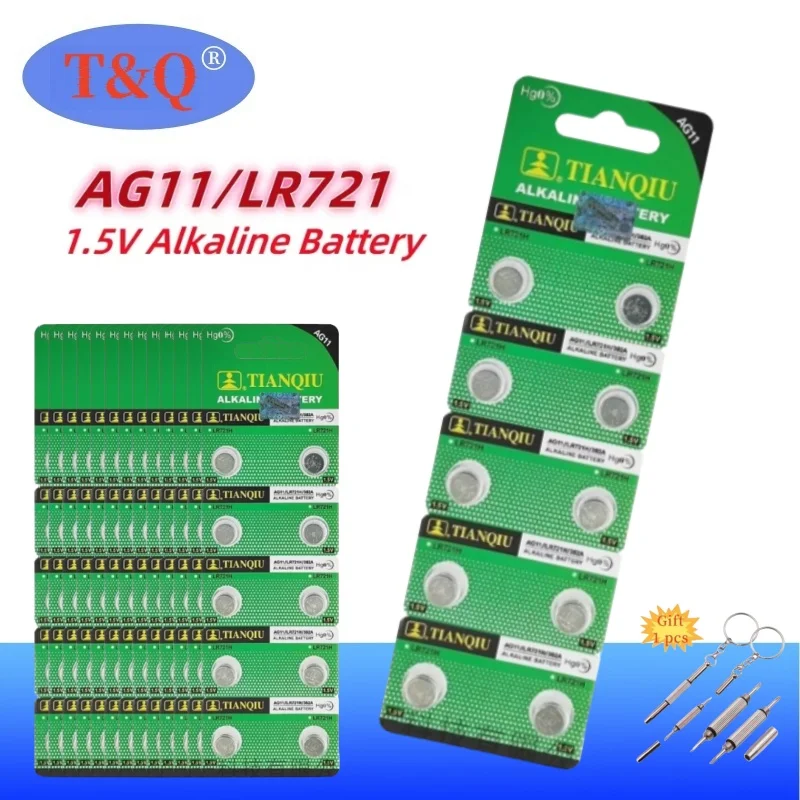 2-50 قطعة 1.55 فولت AG11 بطارية SG11 LR58 SR58 162 361 362 LR721 SR721 بطاريات زر SR720 L721F خلية عملة لمشاهدة اللعب الساخن