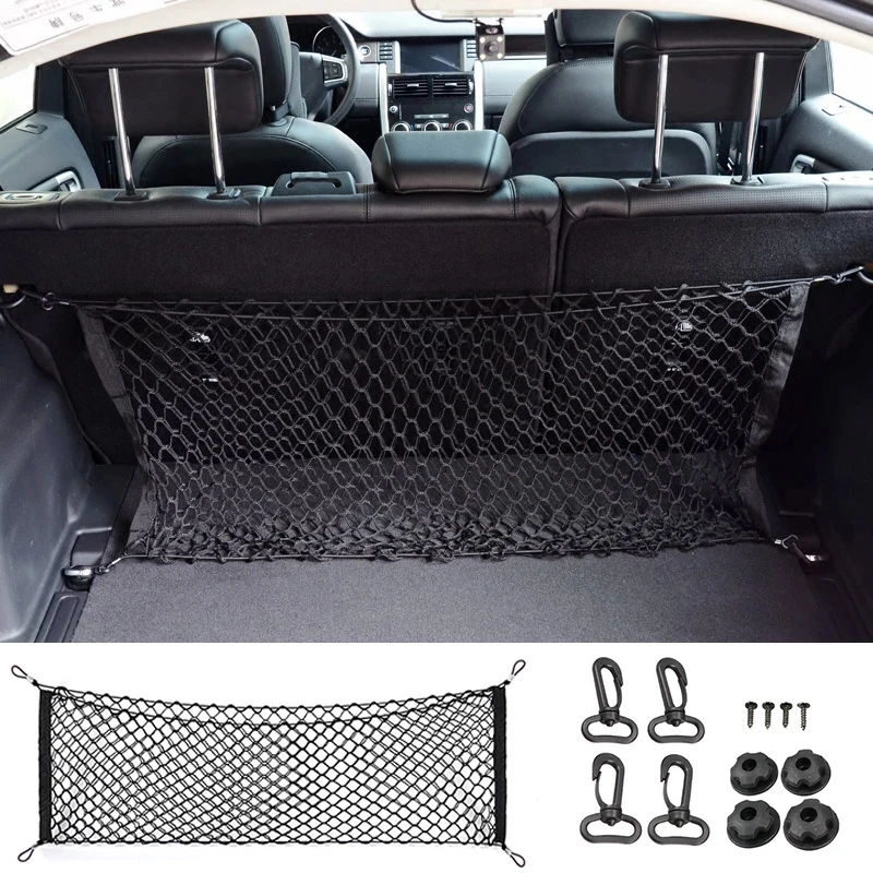 for Citroen C5 Aircross 2017~2020 Car Trunk Luggage Storage Cargo Organiser Hooks Nylon Elastic Mesh Net Plastic Accessories