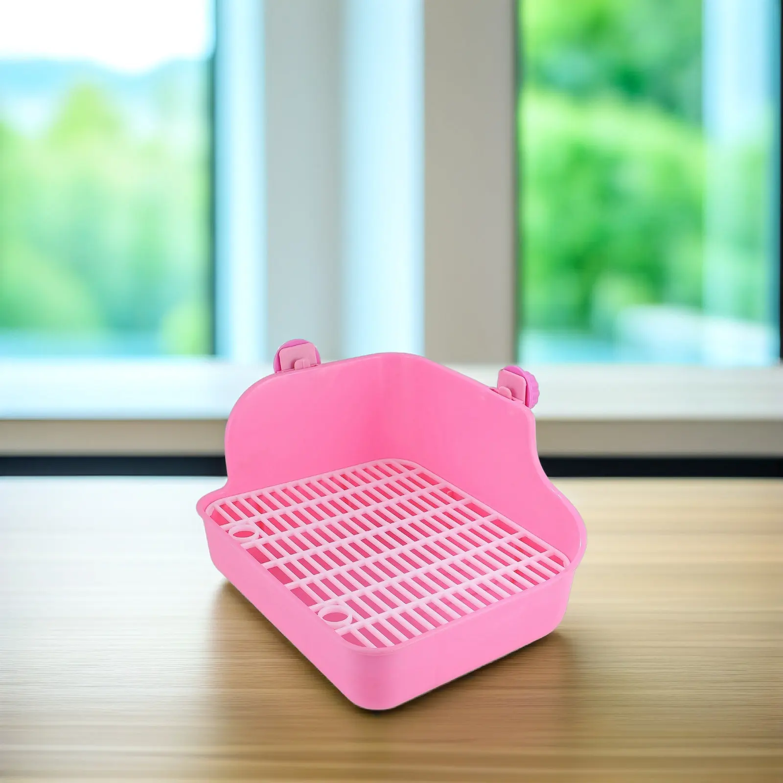 Pet Toilet Potty Trainer Easy Clean Indoor Use for Small Animal Rabbit Chinchilla Guinea Pig Ferret Hamster Pink Random