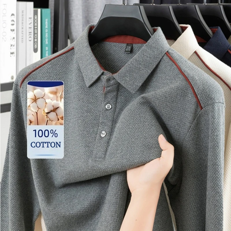 

100% Cotton Men's Polo Shirt Gold Medal Quality Pineapple Pattern Polo Shirt, Asymmetric Placket Design, Novelty Style