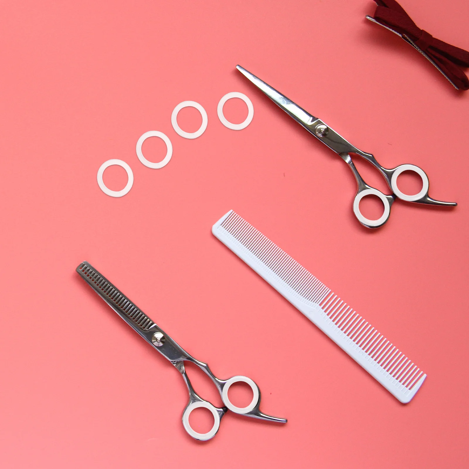 8 Pcs Scissors Silicone Ring Useful Shear Finger Hairdressing Protectors Grooming Rings White Anti-skid Accessory Grip