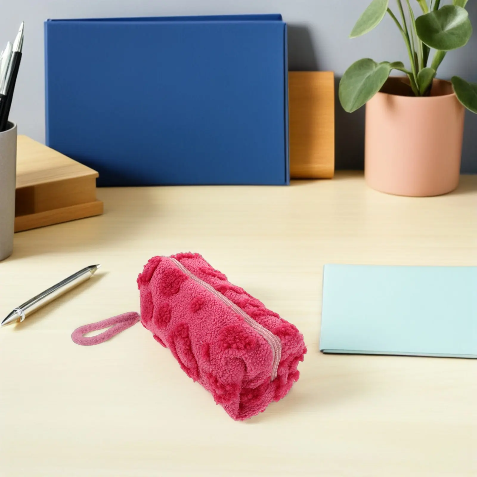 Cute Aesthetic Kawaii Pencil Case Heart Pattern Large Capacity Stationery Organizer Pouch for Students Zipper Closure