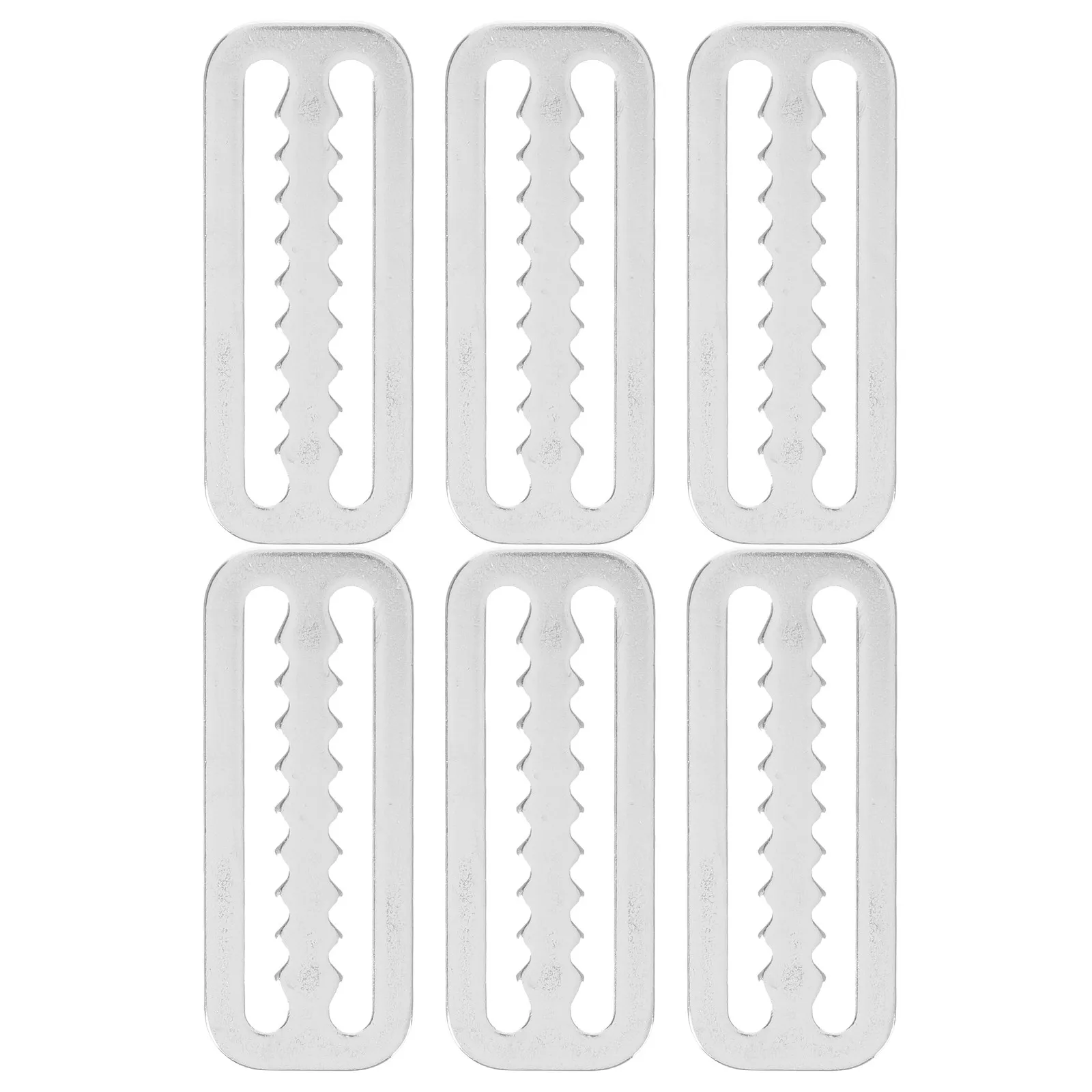 6 Pcs Diving Webbing Keeper Belt Slide Stopper Buckle Clamp Silver Scuba Weight