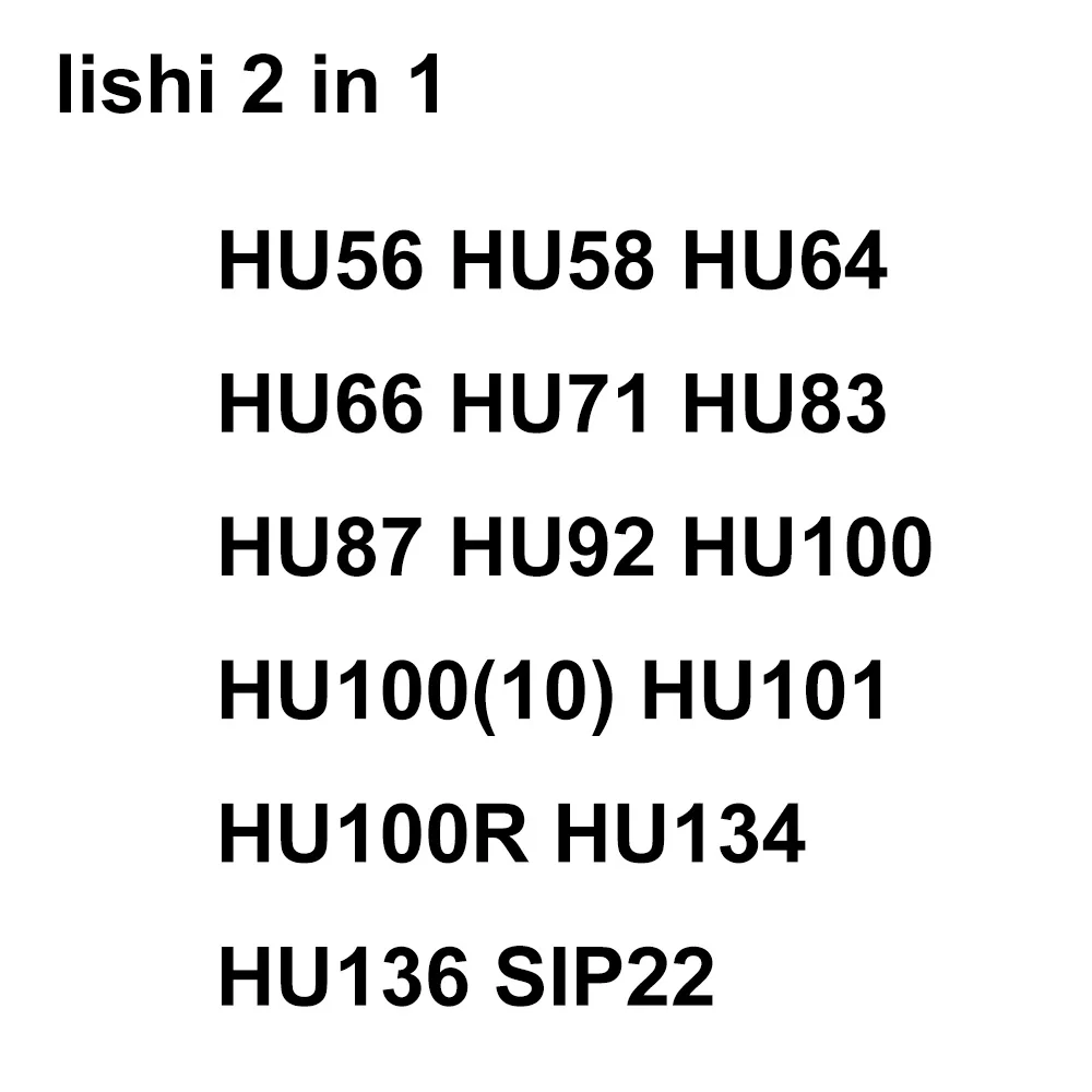 Lishi 2 in 1 HU56 HU58 HU64 HU66 HU71 HU83 HU87 HU92 HU100 HU100(10) HU101 HU100R HU134 HU136 SIP22 2in1 tools