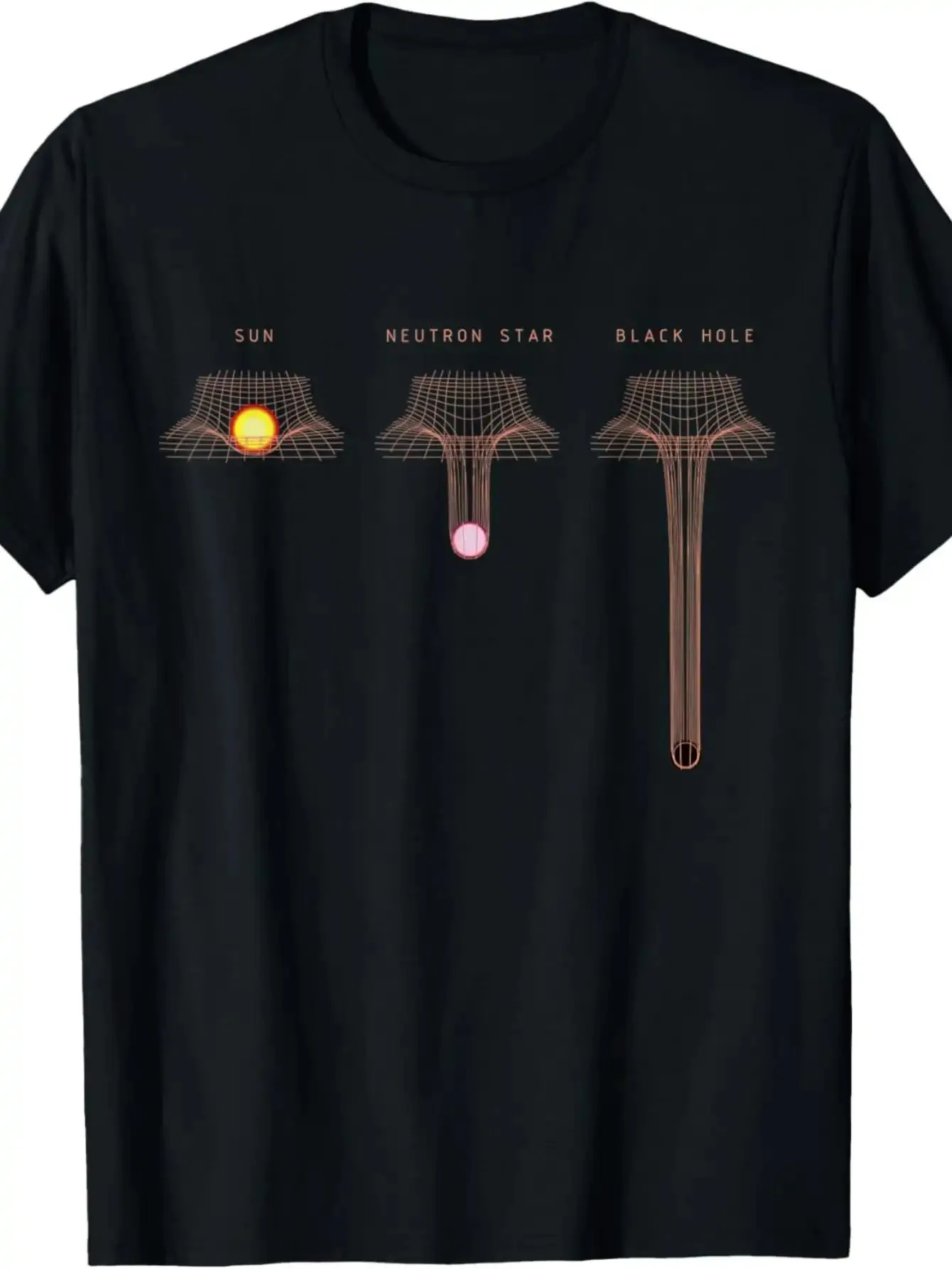Aesthetic T ShirtMen's Astronomy-Themed T-Shirt- Lightweight, Breathable Fabric with Sun, Neutron Star, And Black Hole Design- Non-Sheer Material for Casual Wear And Stargazing- Loose Fit Suitable for Space-Themed Parties, PLUS SIZE