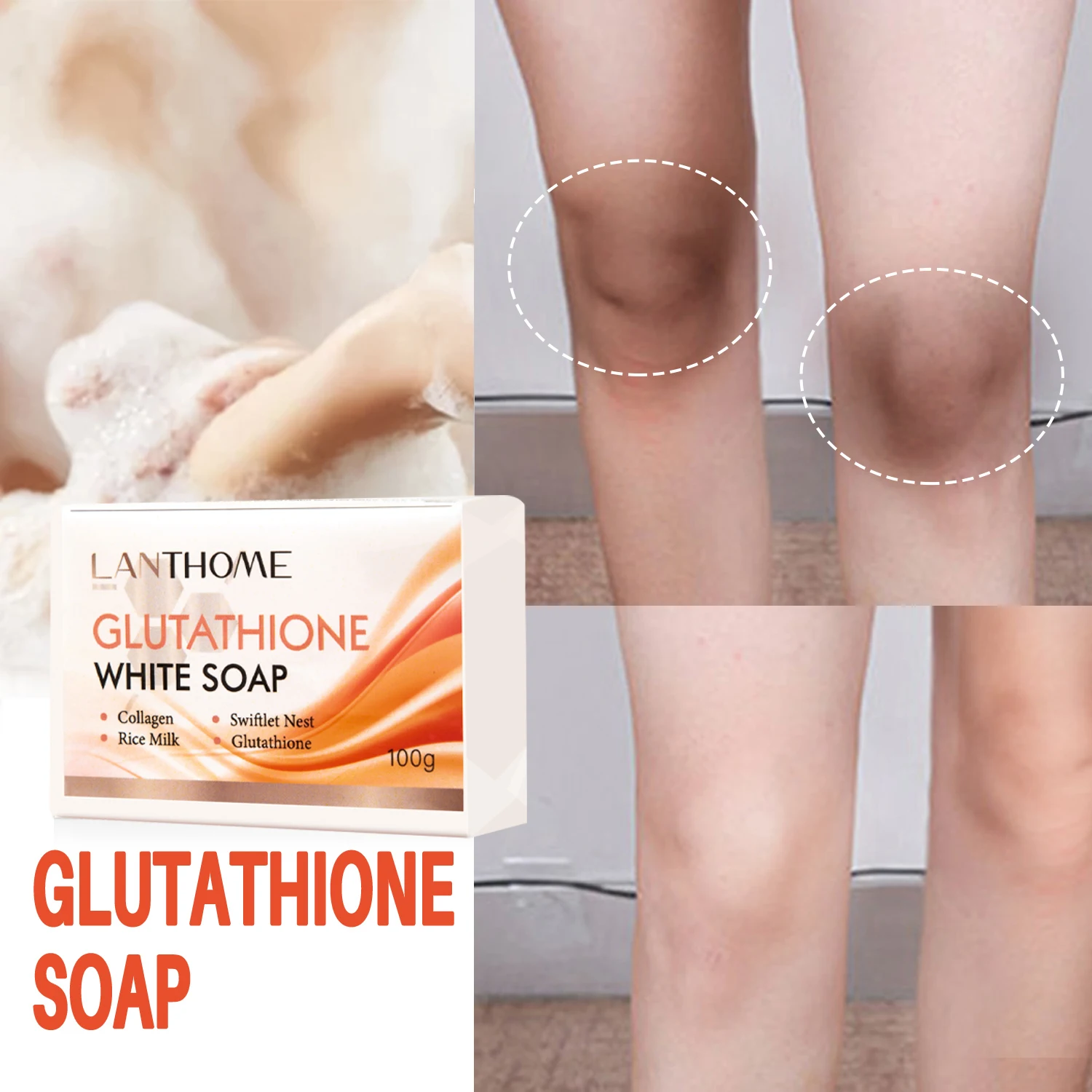 

Glutathione Whitening Soap For Face Dark Skin Bleaching Brightening Body Dark Spot Remover Reduce Freckle Cleansing Skin