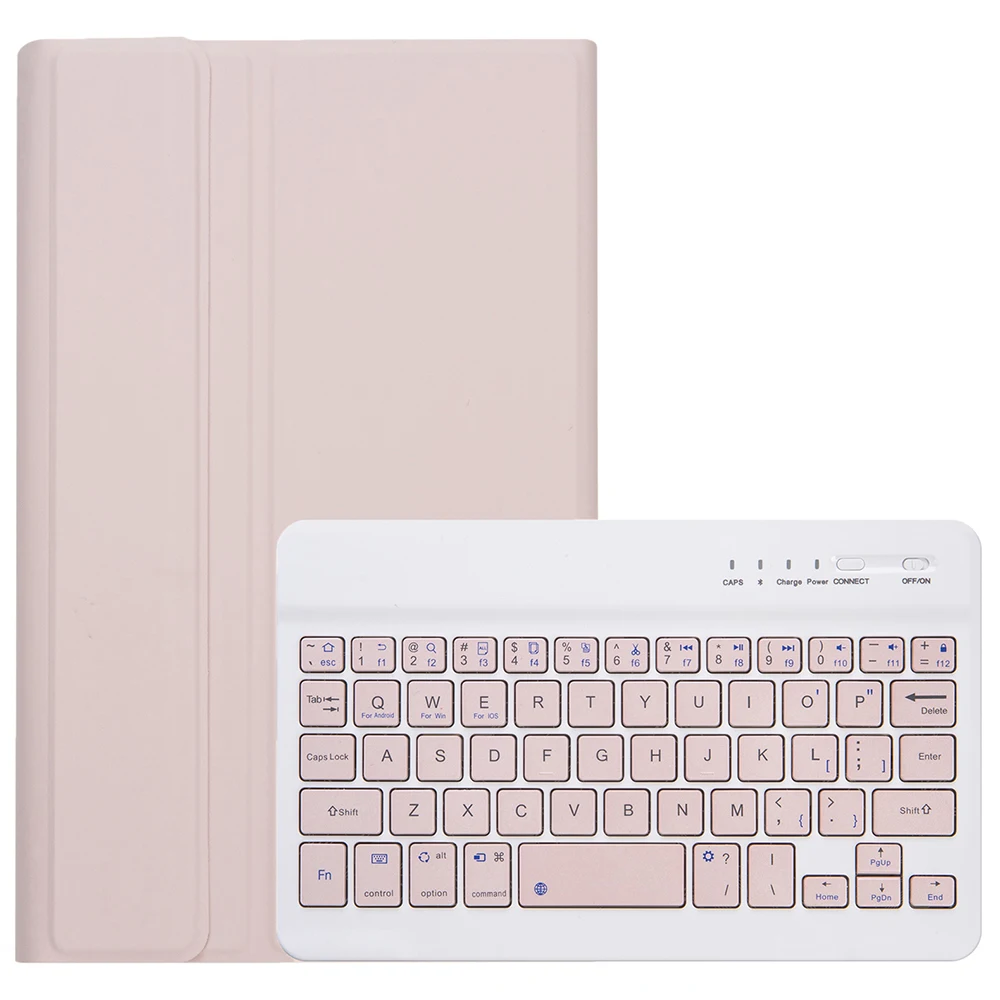 

A0N12 For Xiaomi Redmi Pad SE 4G 8.7 inch Leather+TPU Tablet Cover with Bluetooth-compatible Keyboard - Pink