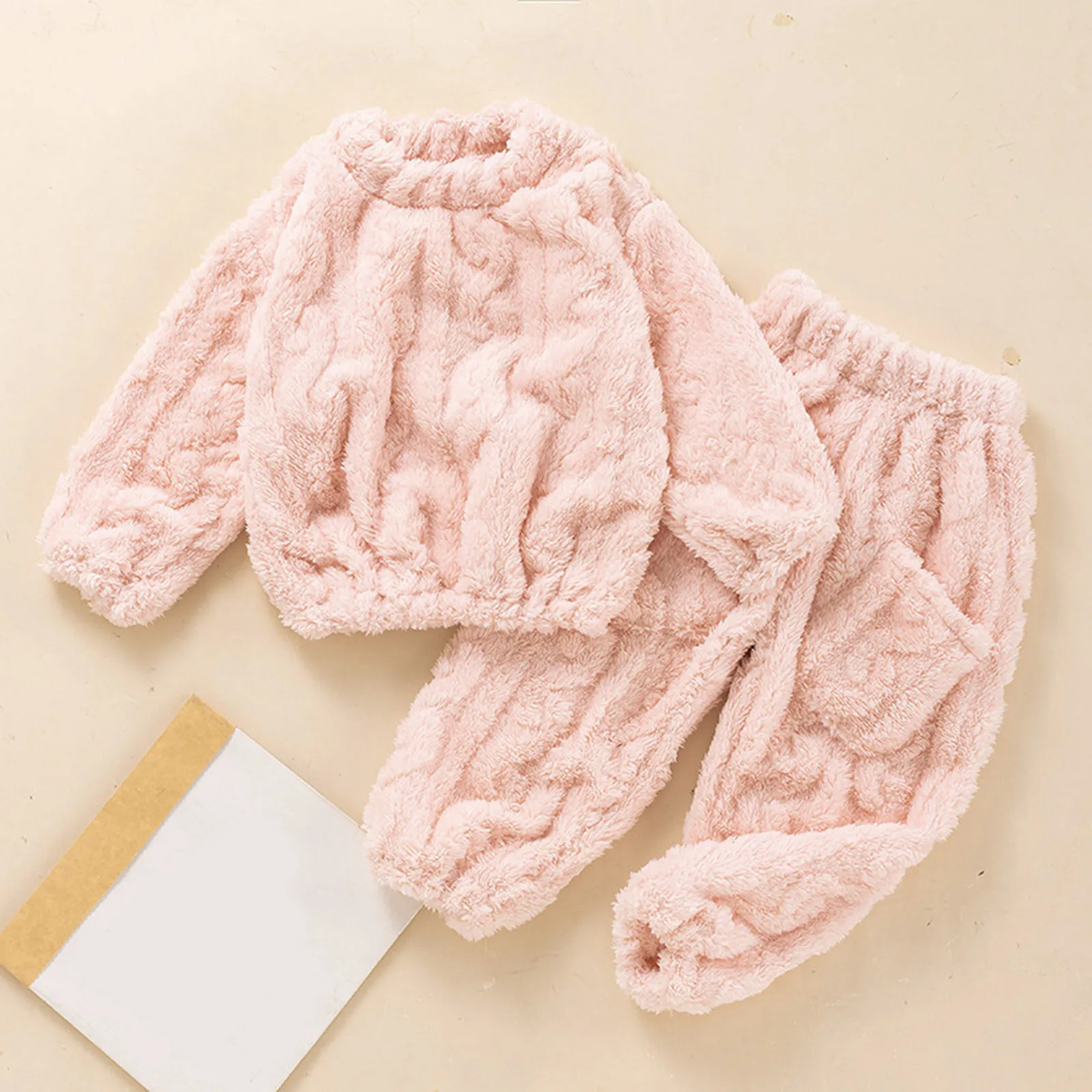 Winter Boys Girls Warm Suit Thicken Plush Autumn 2023 New Baby Long Sleeve+Pant 2Pcs for Kids Clothes Children Clothing Set 1-6Y