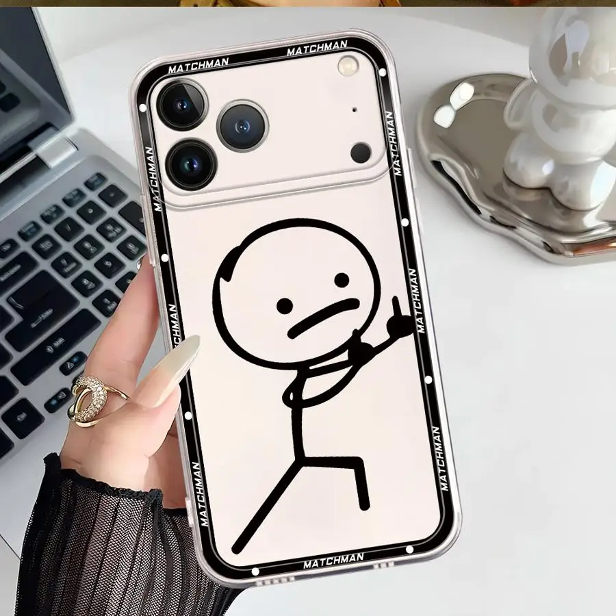 เคสโทรศัพท์แบบนิ่มสำหรับ iPhone 16 15 14 Plus 16e 7 8 17 Air 13 12 11 Pro MAX XR 12 Mini ลายการ์ตูนน่ารัก