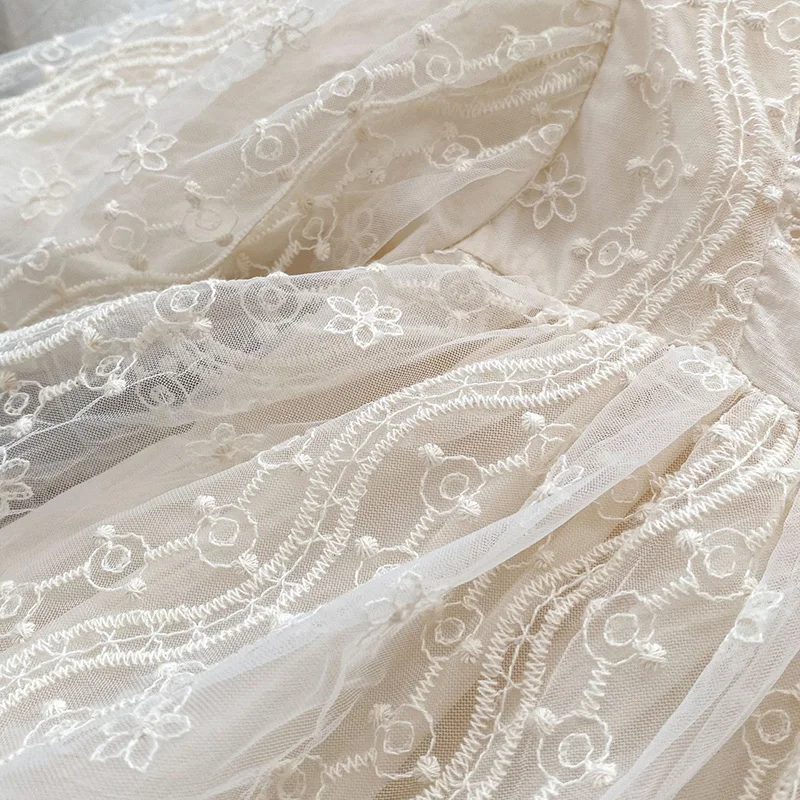 Baby Mädchen Body Herbst Prinzessin Spitze Mesh Kleinkind Strampler Kleid Einfarbig Baumwolle Säuglingskleidung Einteiler für 3M-2Y – Detail 10
