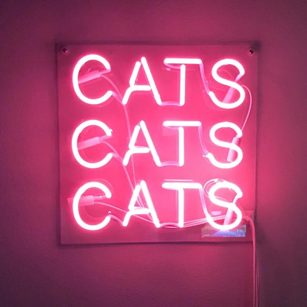 

CATS Neon Sign Light Custom Handmade Real Glass Tube Pet Shop Store Advertise Room Decor Display Lamp Hang On Wall Gift 12"X12"