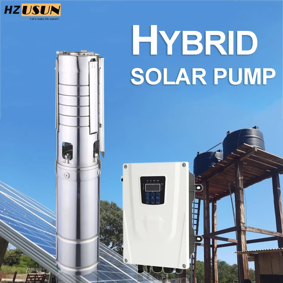 2 PS High Flow AC Solarbetriebenes Bohrloch Bomba Con Energia Solar Sumergible De Agua De 2 PS Para Pozo 110 V 220 V 2 Zoll Brunnenpumpe