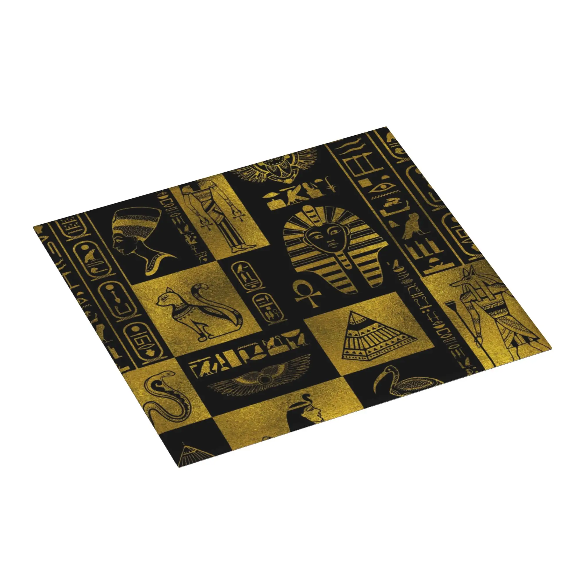 Egyptian Gold Hieroglyphs And Symbols Drying Mat For Kitchen Waterproof Non‑Slip Oil Proof Reusable Countertop Protector Mat