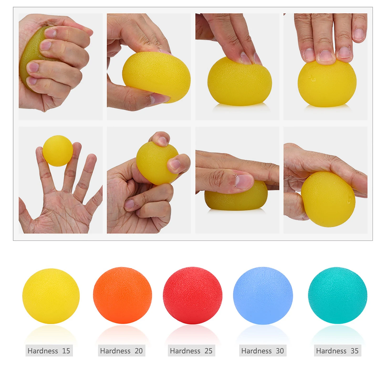 Finger Exercise Balls Silicone Massage Grip Ball for Hand Finger Strength Exercise for Body Builders Computer Workers Grip Balls