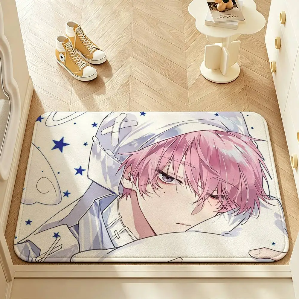 Cool F-Fukuhara T-Tamon Anime Indoor Short Plush Door Mat Anti-Slip Backing Soft Foot Mat for Entryway Bedroom