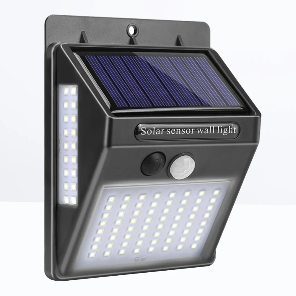

100LED SolarWallLight MotionSensor Outdoor Waterproof Lamps Deck Fence Porch Stairs Pathways Driveway Garden Yard Garage Patio