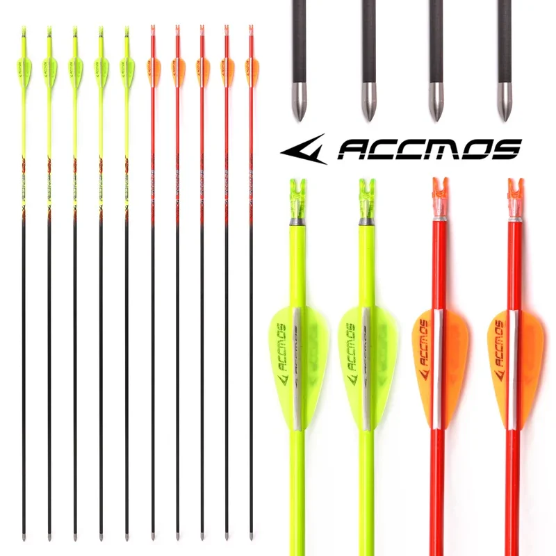 Pure Carbon Arrow Spine for Recurve or Compound Bow, Archery Hunting Shooting, ID 4.2mm, 400, 500, 600, 700, 800, 900, 1000 Spin